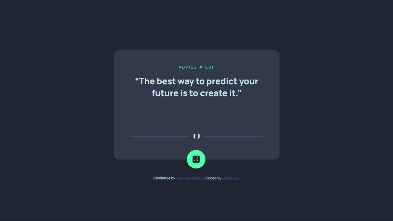 a simple advice generator application