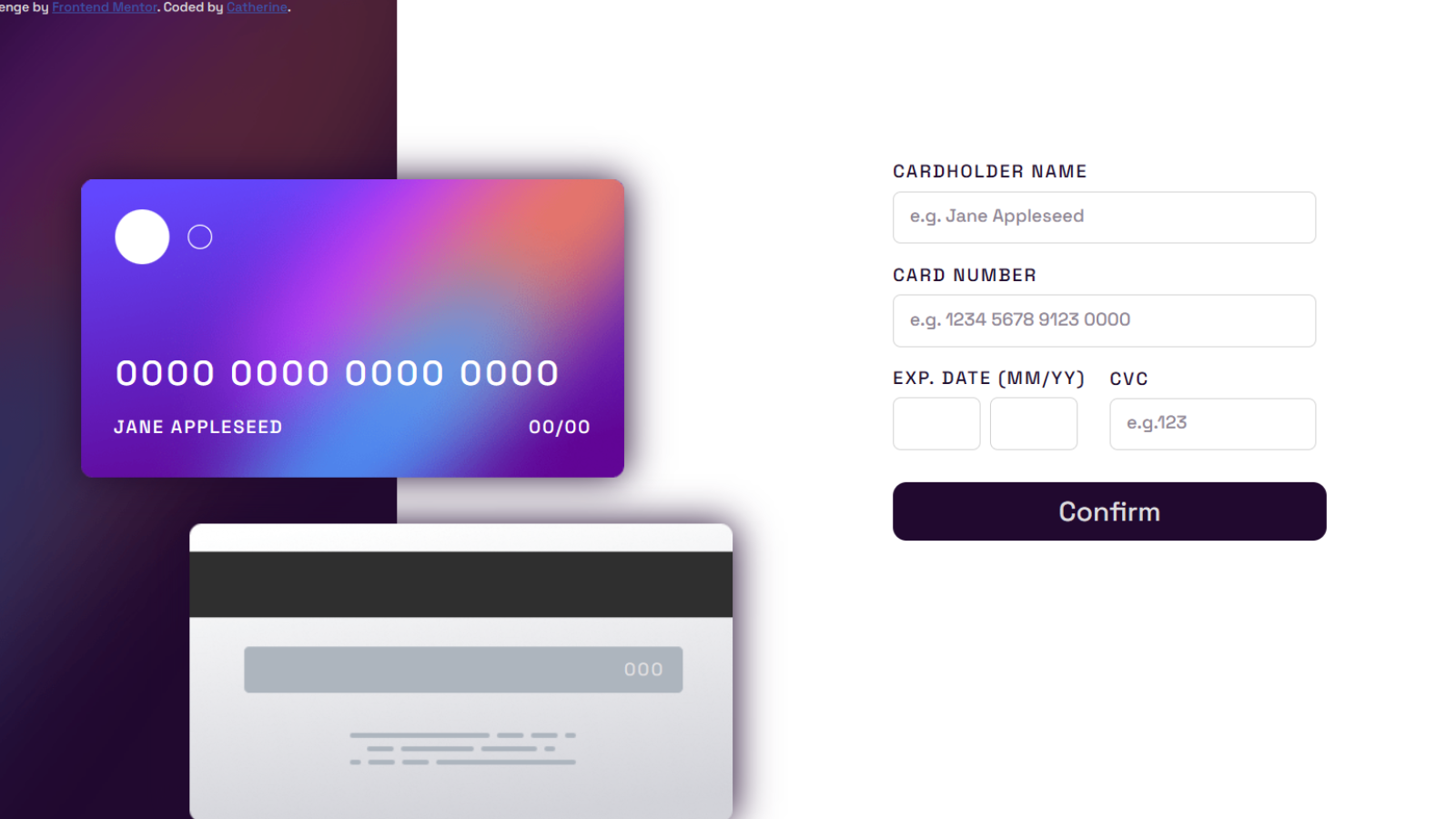 a demo card form project 
