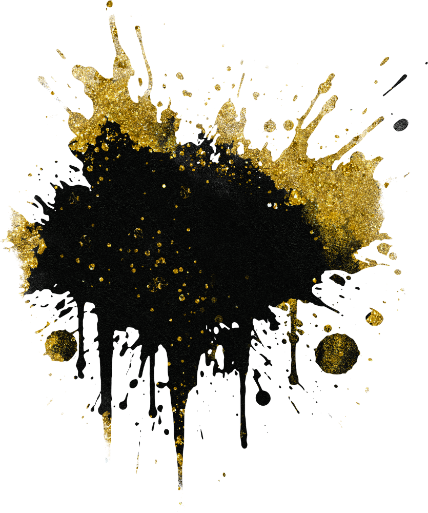 splashed back and gold paint